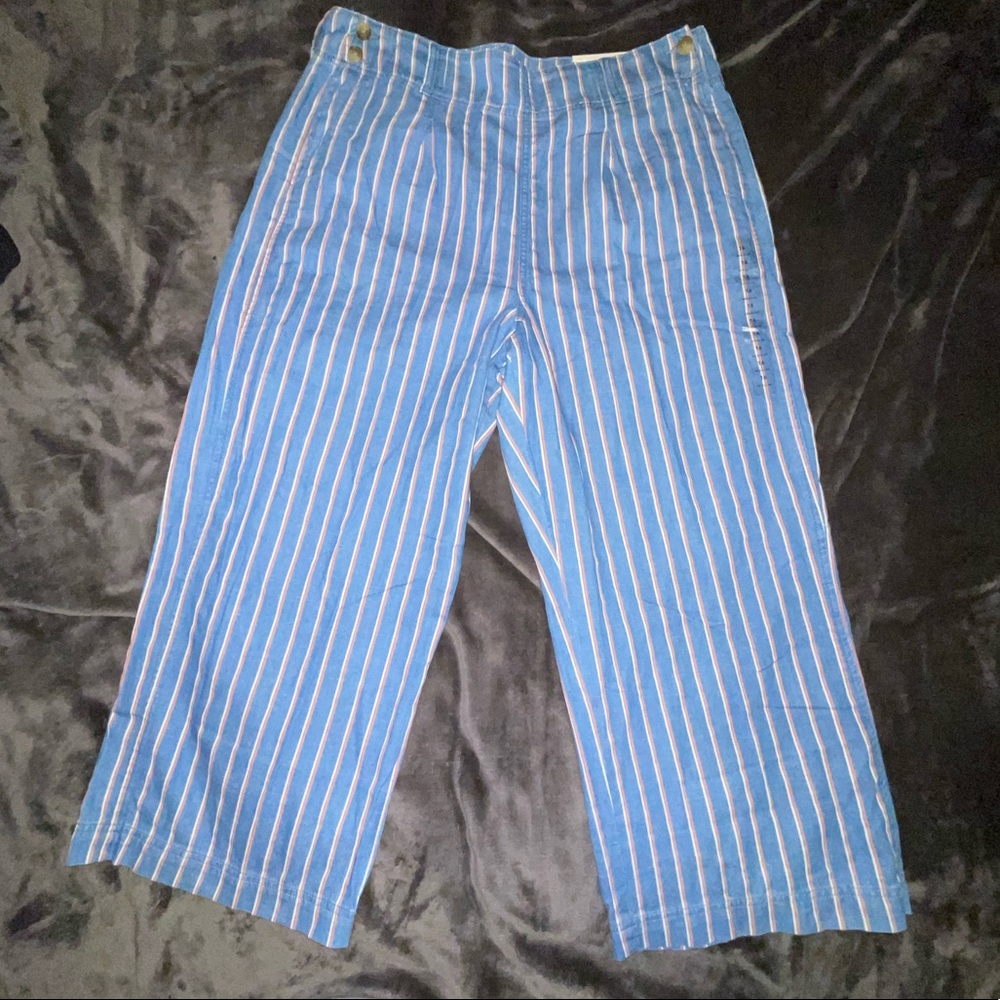 American Eagle 16 Plus Wide Leg Striped Jeans NWT